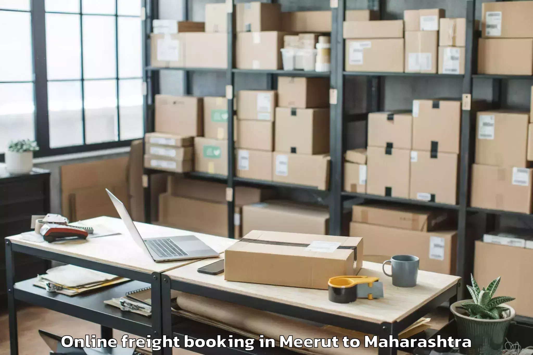 Top Meerut to Dhamangaon Railway Online Freight Booking Available